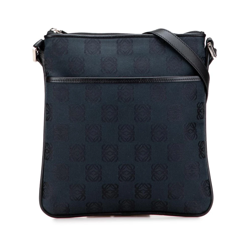 Loewe Pre-Owned Women's Blue Pre-Owned Patterned Textile Crossbody Bag With Adjustable Strap For Everyday Use