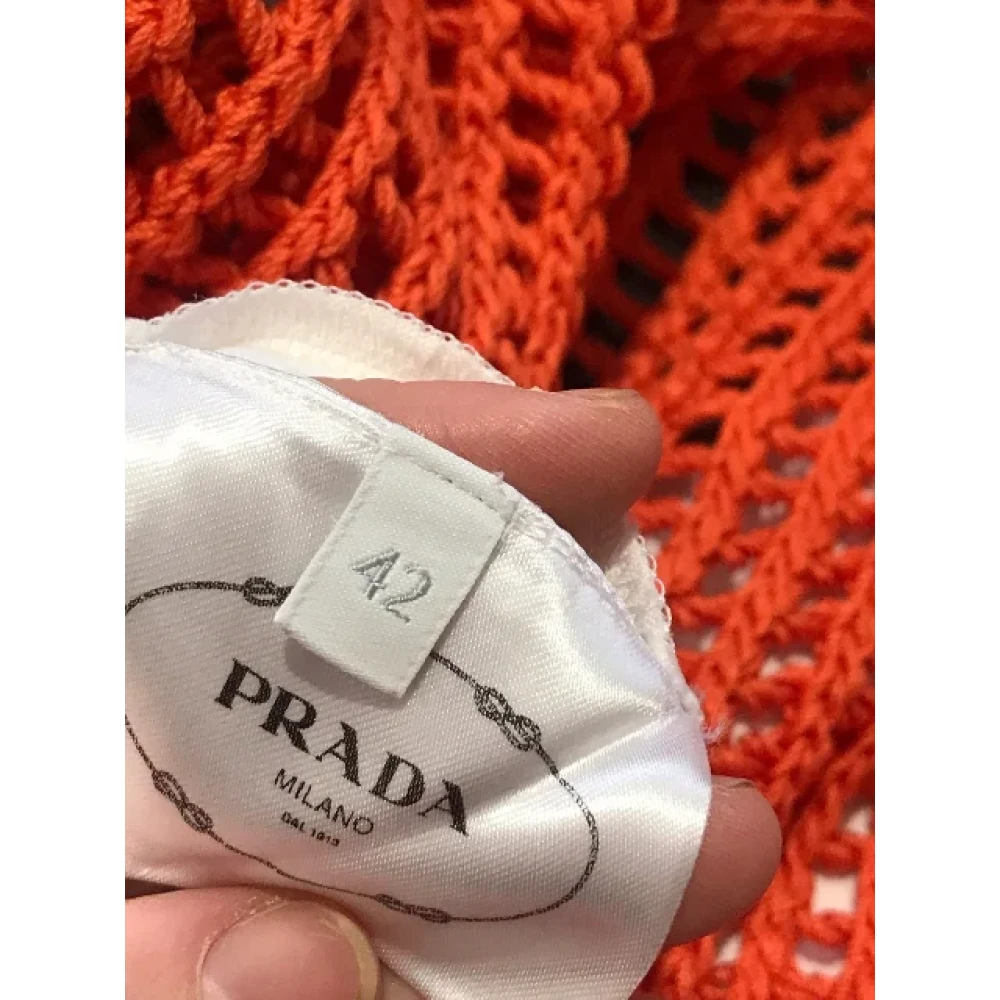 Prada Vintage Pre-owned Cotton tops Orange Dames