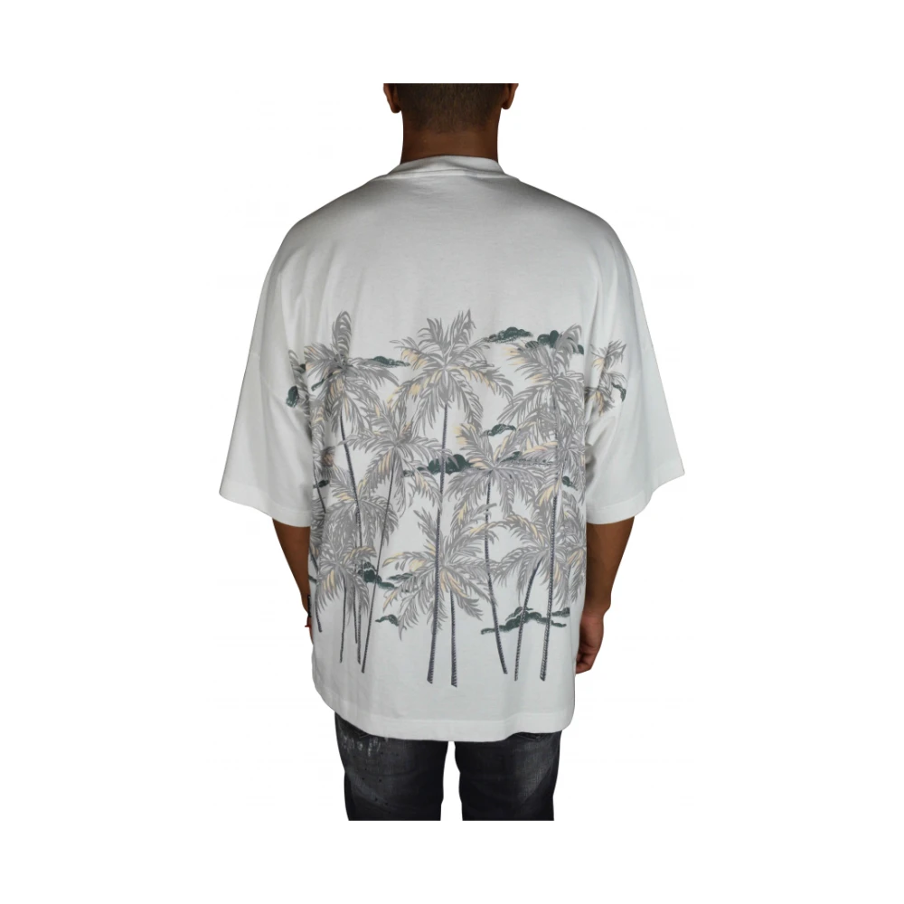 Palm Angels Witte T-shirt met Palmboomprint White Heren