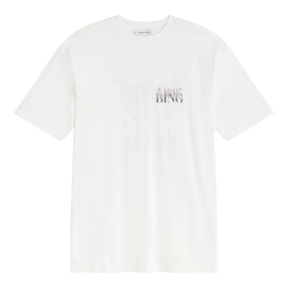 Anine Bing Bedrukt T-shirt White Dames