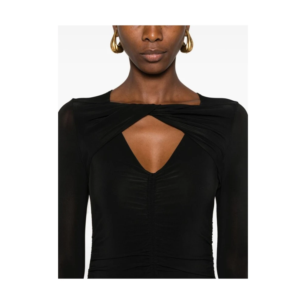 Isabel marant Zwarte Gedrapeerde Twist Jurk Black Dames