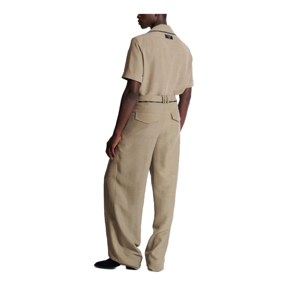Balmain Geplooide Cupro Broek Brown Heren