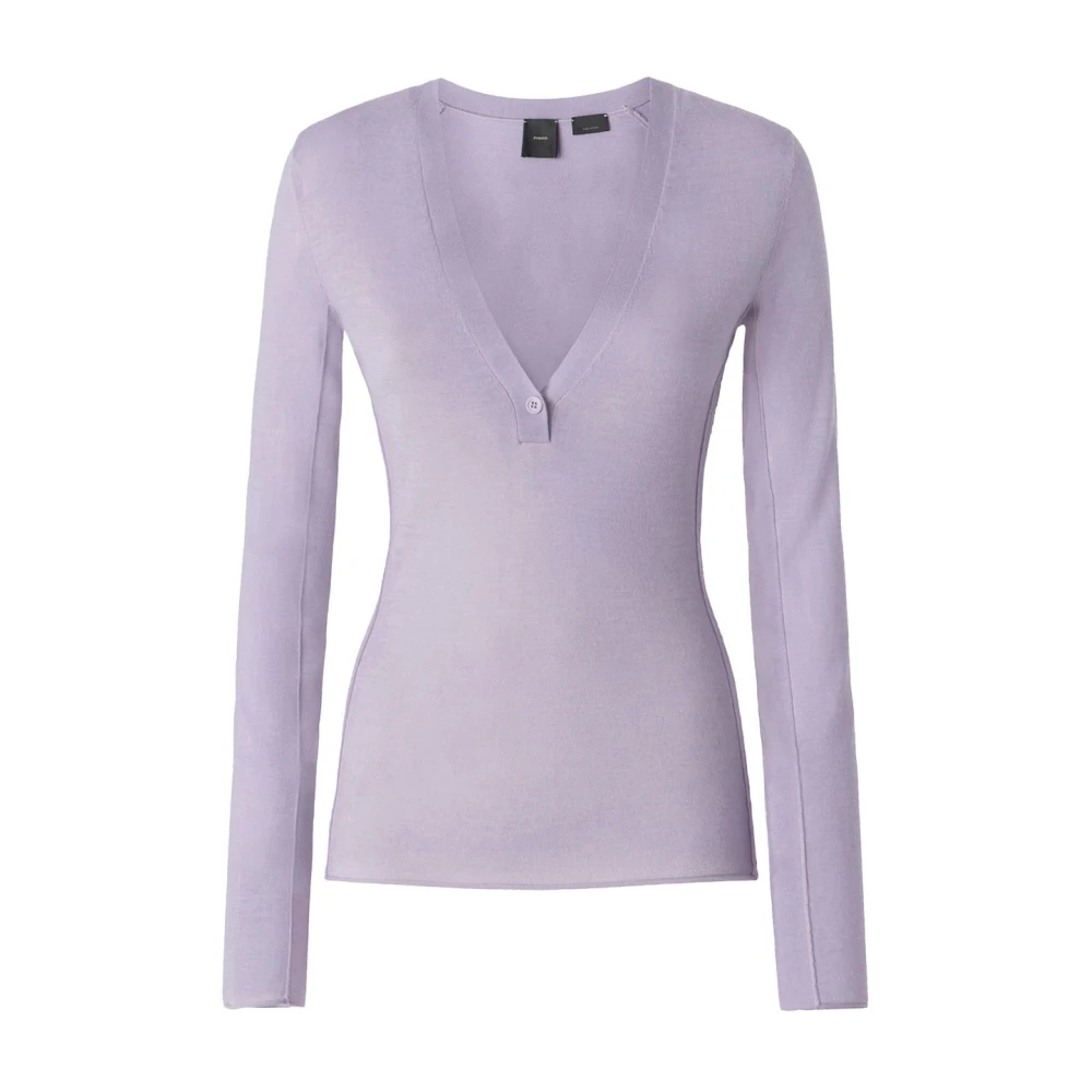 Pinko Lilla Zijde Wol Trui Set Purple Dames