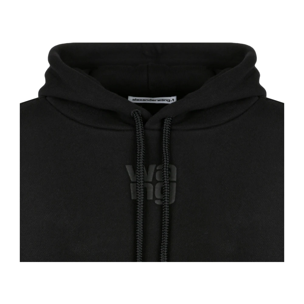 alexander wang Zwart Logo Print Hoodie Black Dames