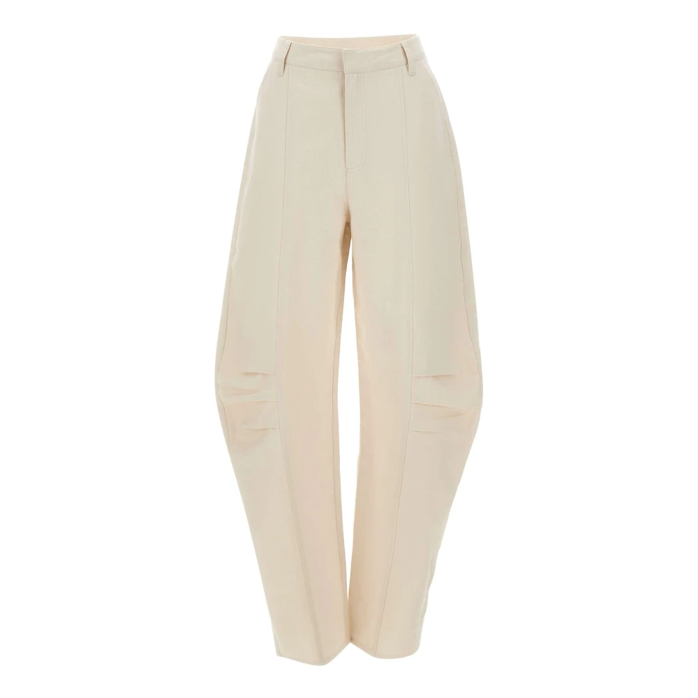 Rotate Birger Christensen Women's Beige Wide Trousers, S, Trousers