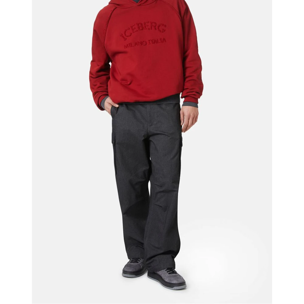 Iceberg Sweatshirt met capuchon en logo Red Heren