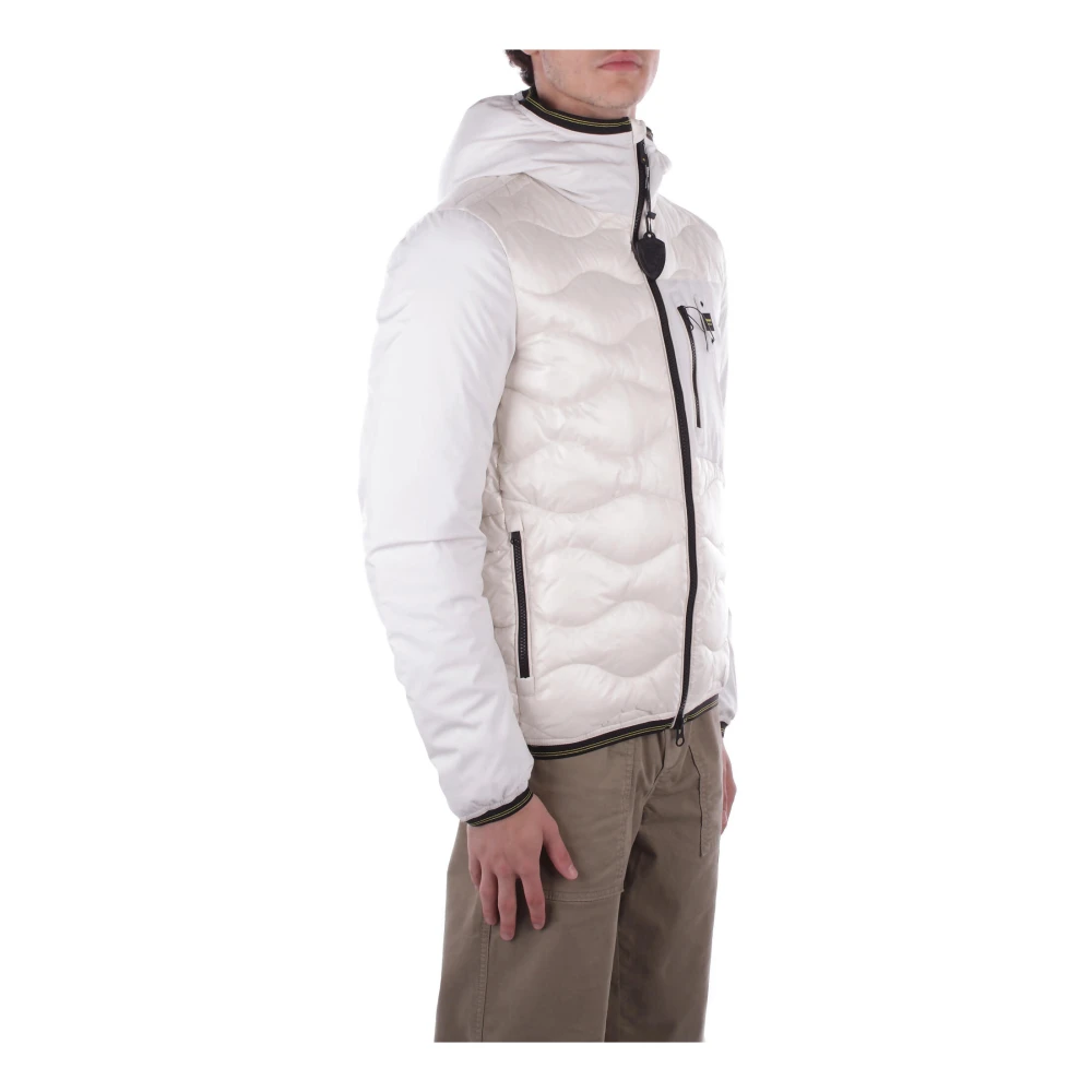 Blauer Witte hoodie met ritssluiting zakken White Heren