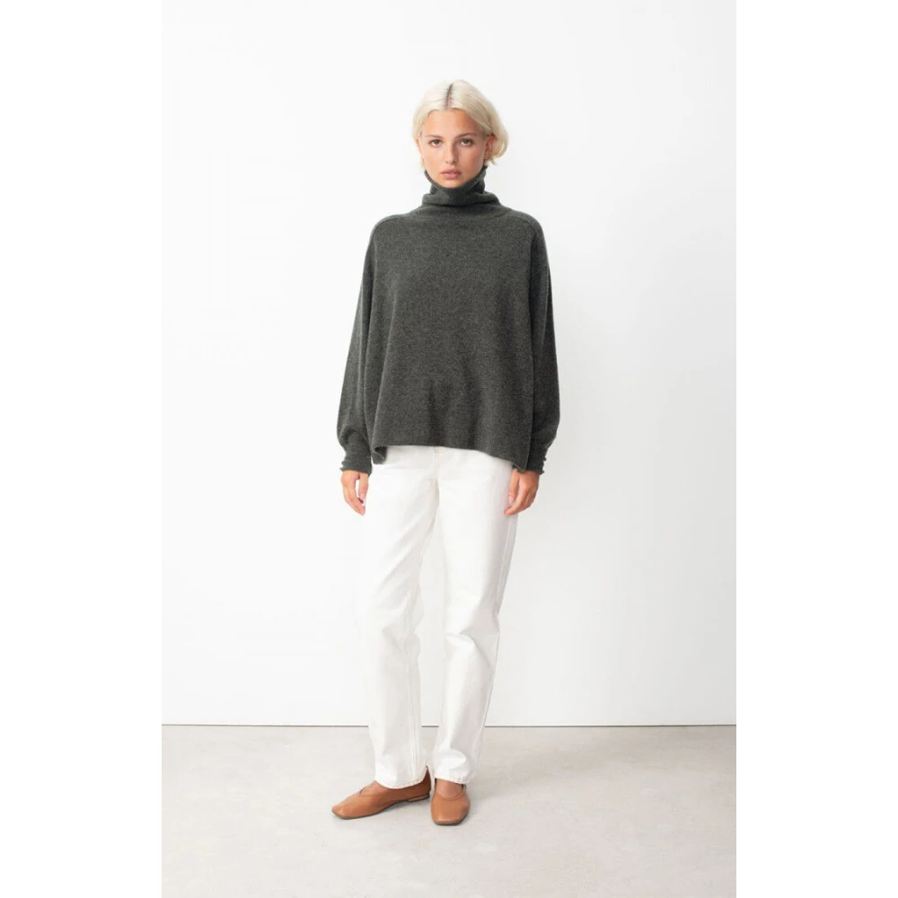 American vintage Coltrui Wol Kasjmier Trui Gray Dames