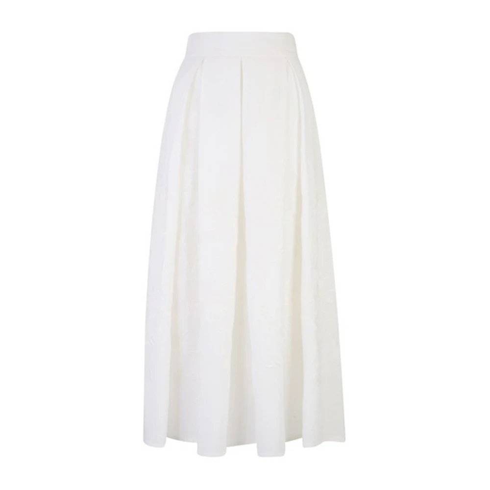 Eleventy Women's White Midi Skirts, S, Gonna Lunga Con Ricamo