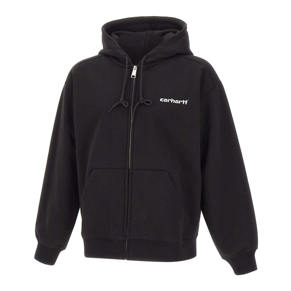 Carhartt Wip Men's Black Hooded Archive Lines Jacket - Zip-Throughs - Xs - Sweatshirts & Hoodies