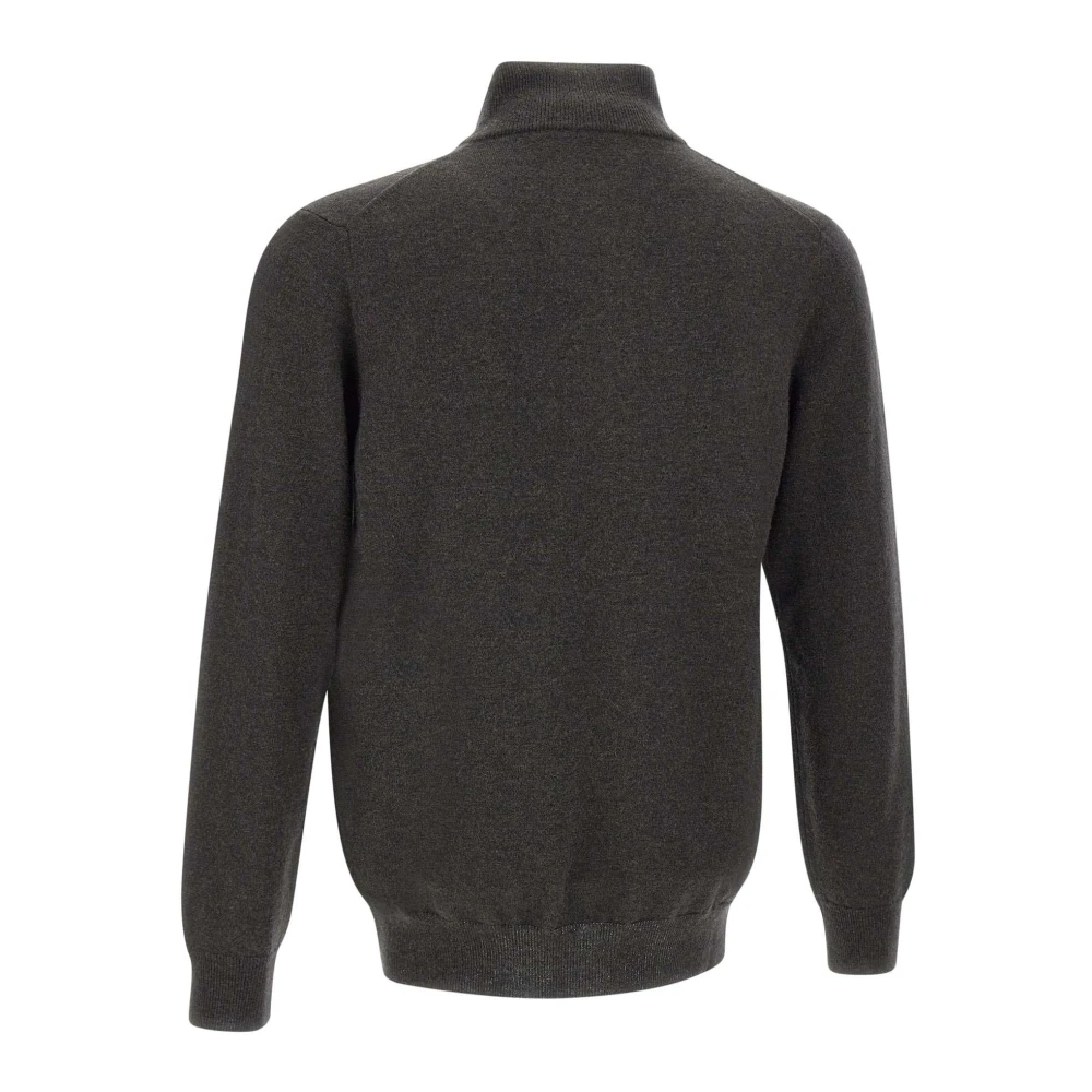 Kangra Wollen trui Ebony Halve rits Italië Brown Heren