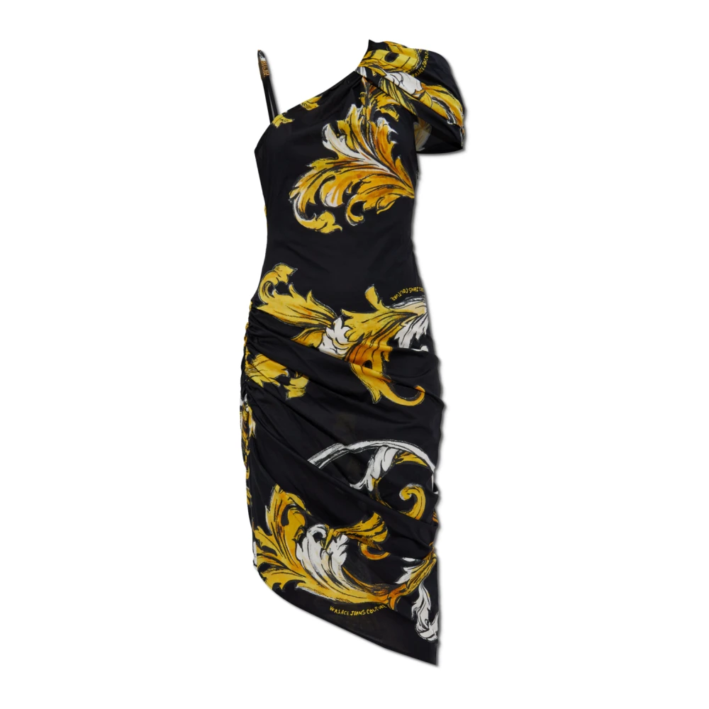 Versace Jeans Couture Jurk met Barocco-print Black Dames