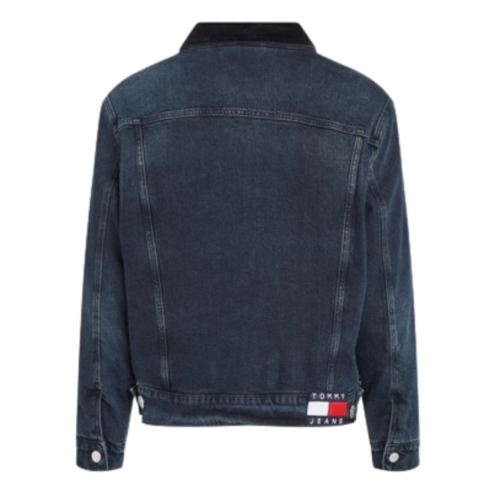 Tommy Hilfiger Denim Stretch Jas Vervaagde Stiksels Blue Heren