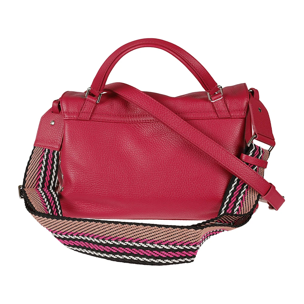Zanellato Zwarte leren schoudertas Twist Lock Pink Dames