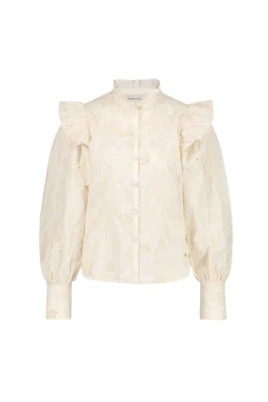 Broderad Bomullspoplin Blus
