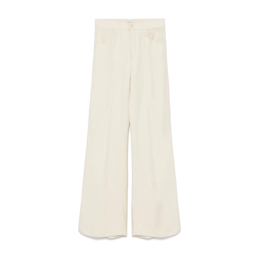 Dondup Beige Amber Wide-Leg Trousers - Female - Wide Trousers - Xs - Trousers