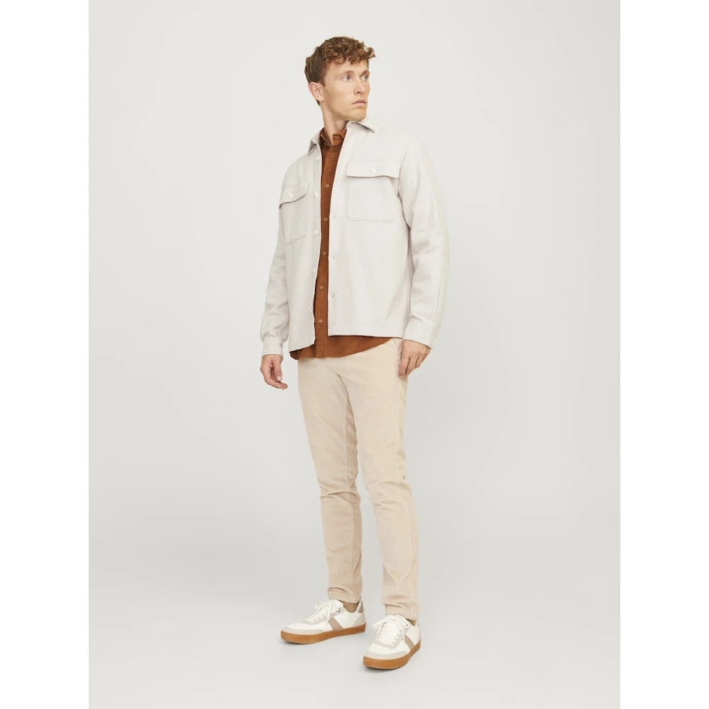 jack & jones Zomer Zand Overshirt Melange Solid Shirt Beige Heren