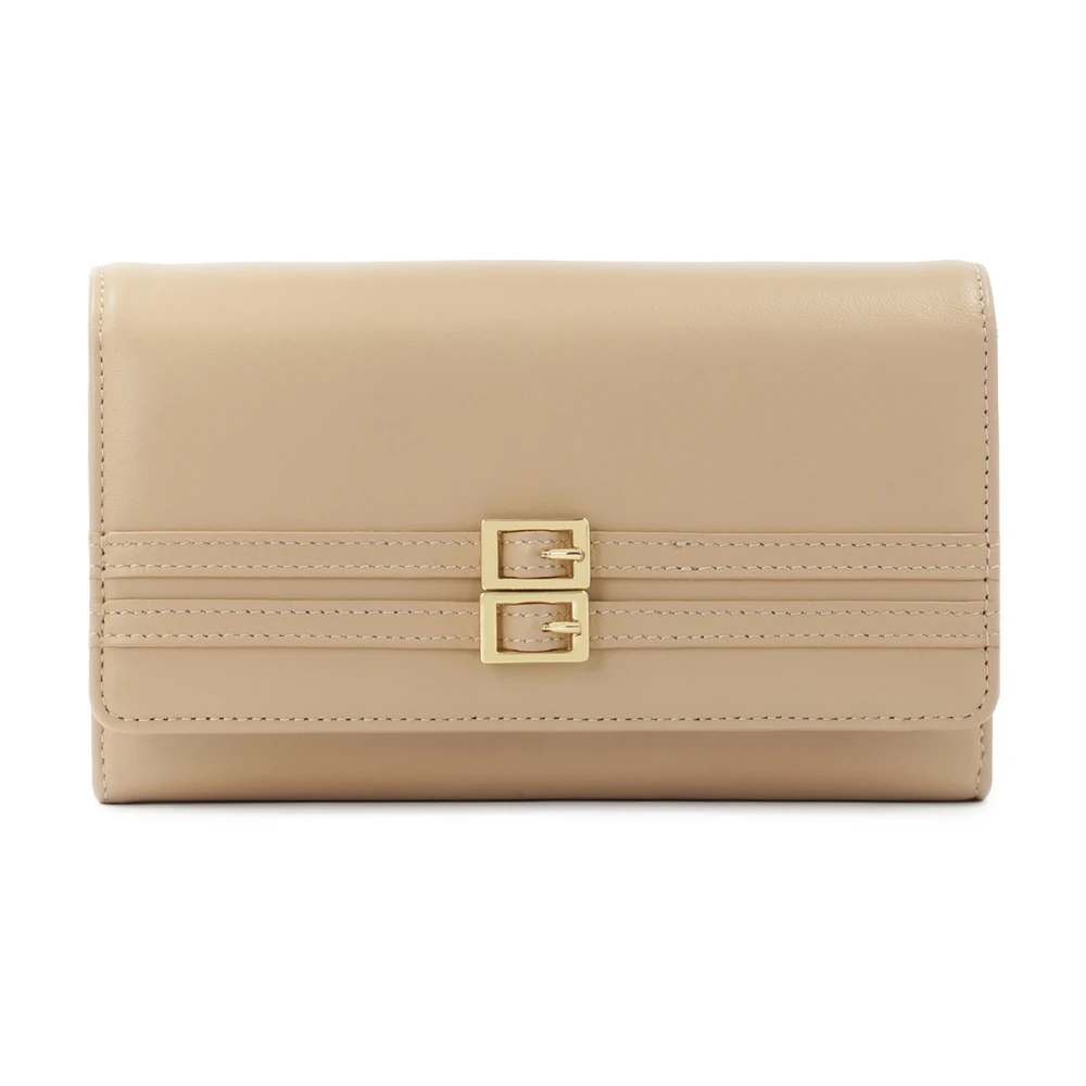 Kazar Beige leren portemonnee met bandjes Beige Dames