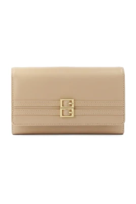 Beige läder plånbok med remmar