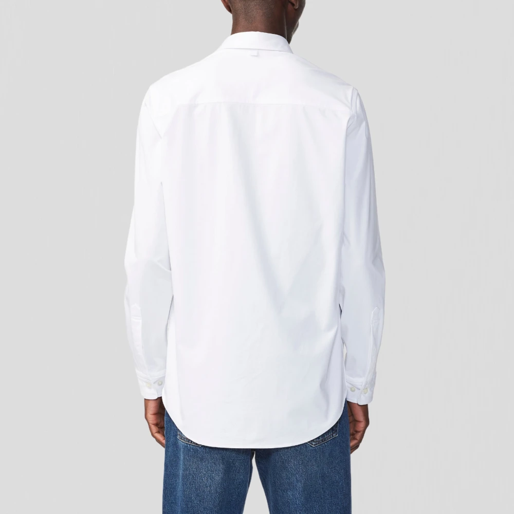 Nn07 Minimalistisch Wit Overhemd met Parelmoerknopen White Heren