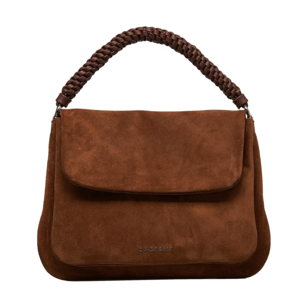 Orciani Bruine suède handtas met enkel handvat Brown Dames