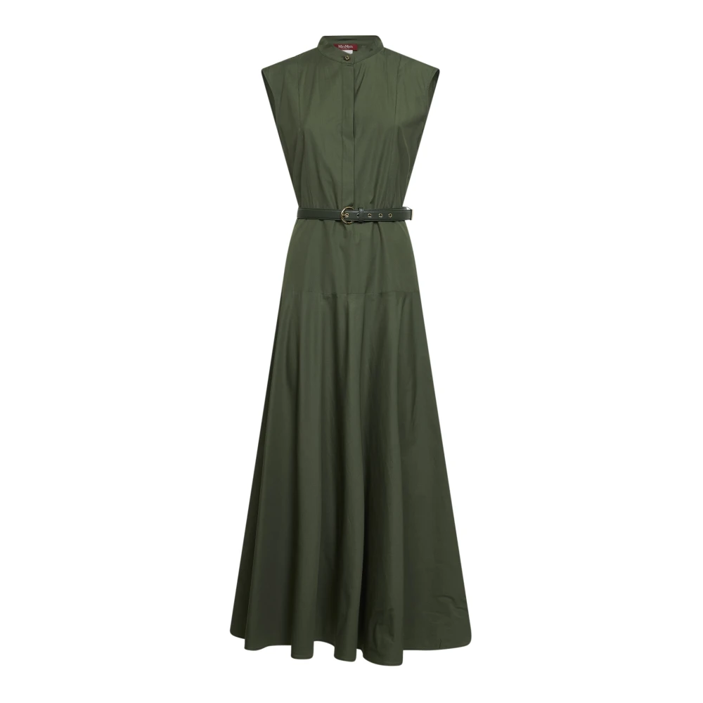 Max Mara Studio Vrouw Groente Kleedjes Dames, Groen, S, Katoen, Gesto Dress