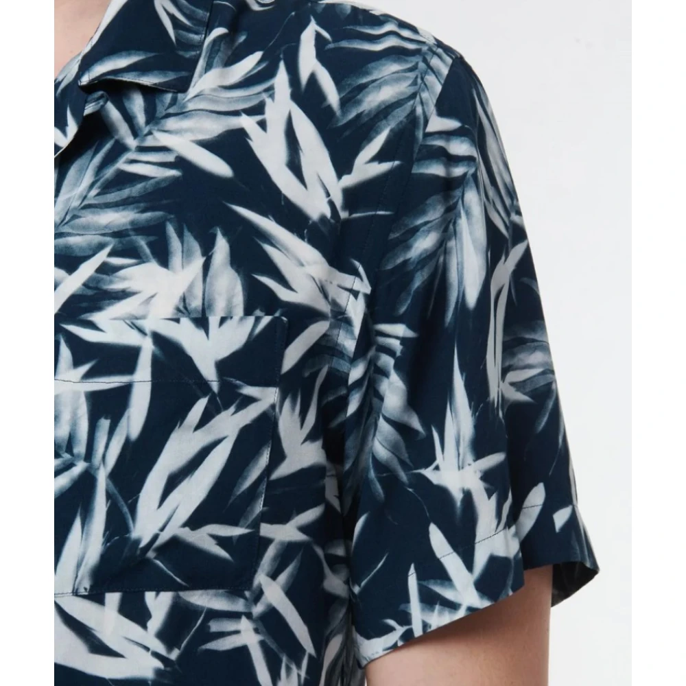 Xacus Gedrukt korte mouwen overhemd Blue Heren