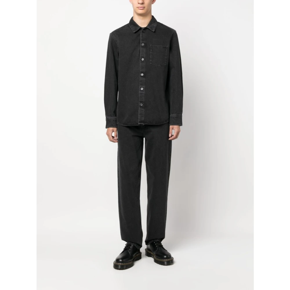 A.p.c. Zwarte denim jeans met rechte pasvorm Black Heren