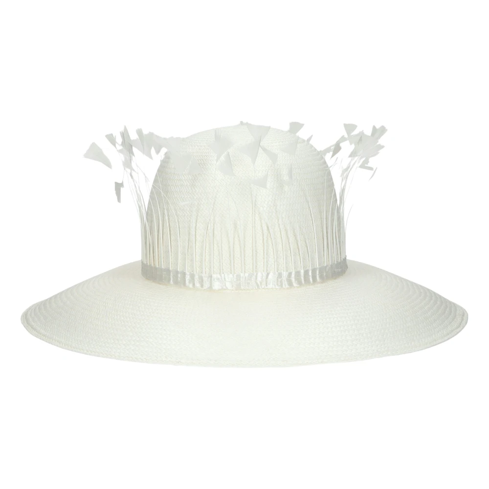 Borsalino Elegant Violet Panama Hat White Dames