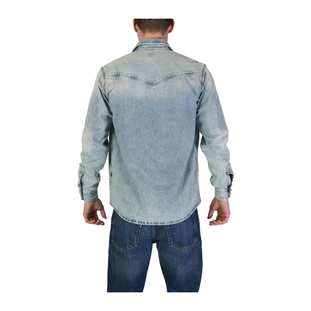 Hugo Boss Lange mouwen katoenen overhemdcollectie Blue Heren