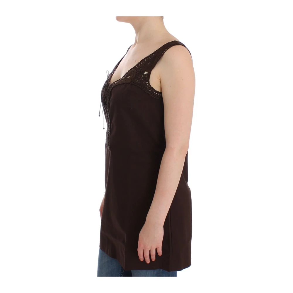 Ermanno Scervino Bruine Katoenen Tuniek Jurk Top Brown Dames