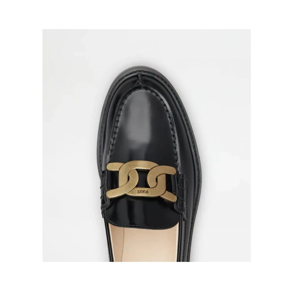 TOD'S Zwarte Leren Mocassins Black Dames