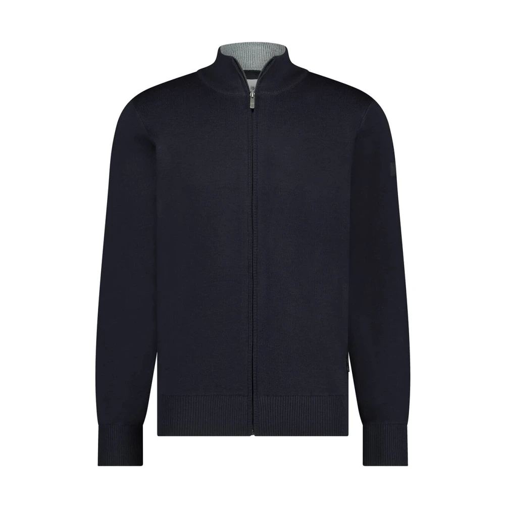 State of Art Eenvoudige Cardigan Vest Blue Heren