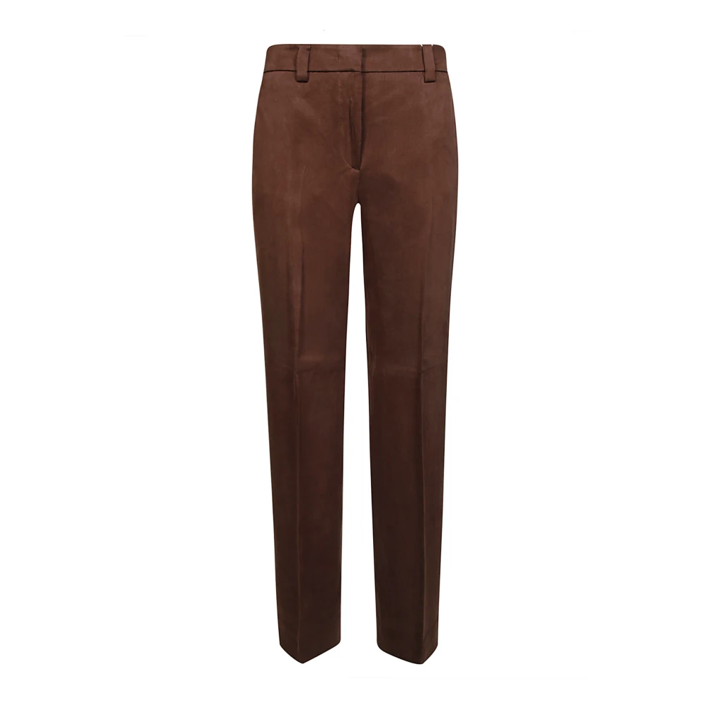 Incotex Cupro Wijde Broek Brown Dames