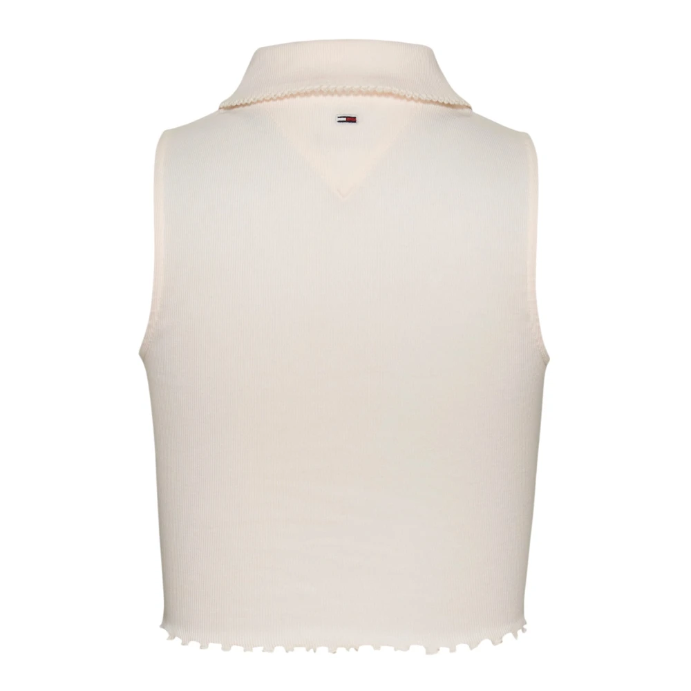 Tommy Jeans Mouwloze knoopsluiting top voor vrouwen White Dames