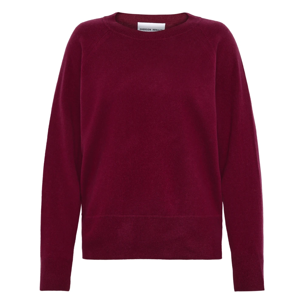 Emerson Renaldi Bordeaux Cashmere Raglan Sweater Red Dames