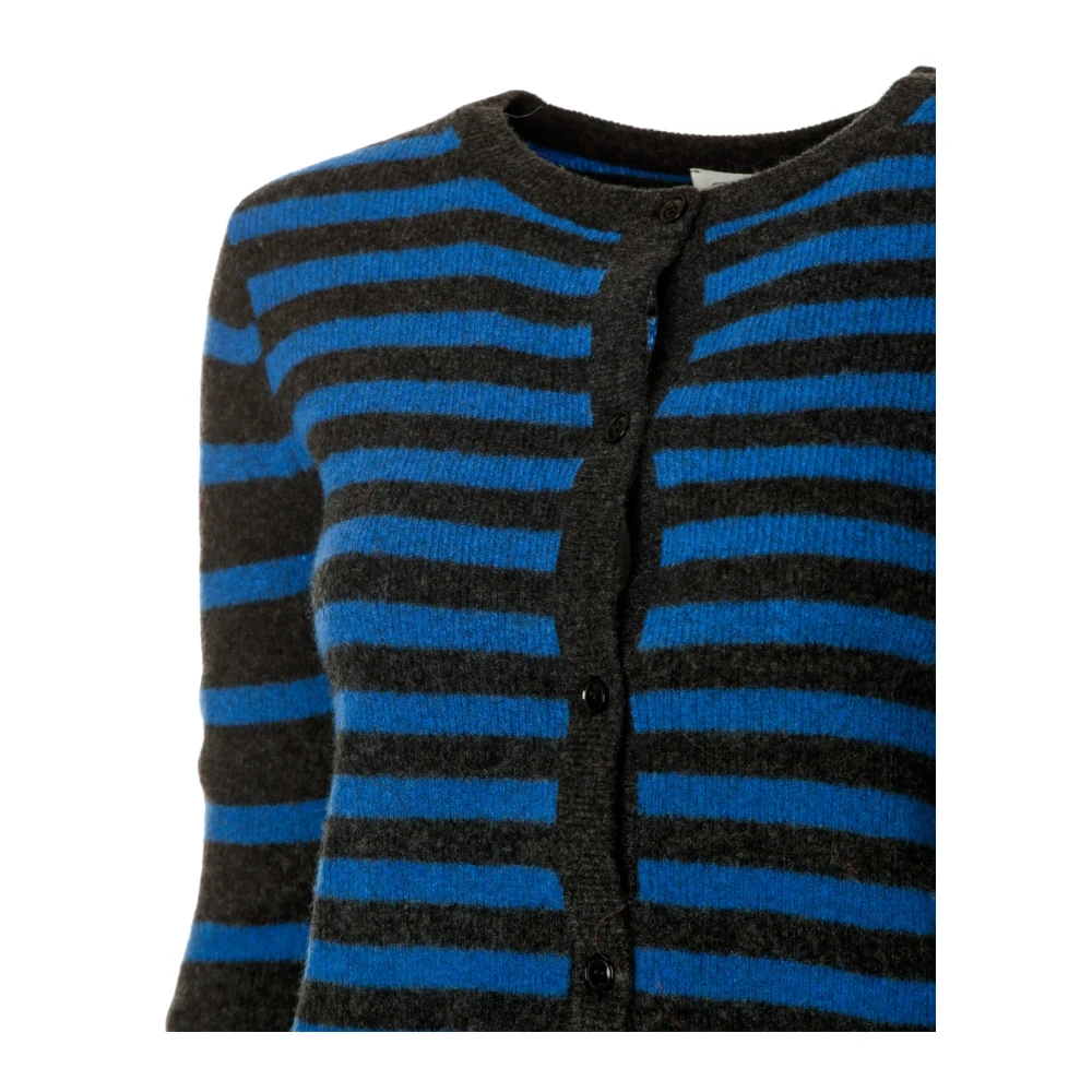 American vintage Gebreid Vest met Knoopsluiting Blue Dames