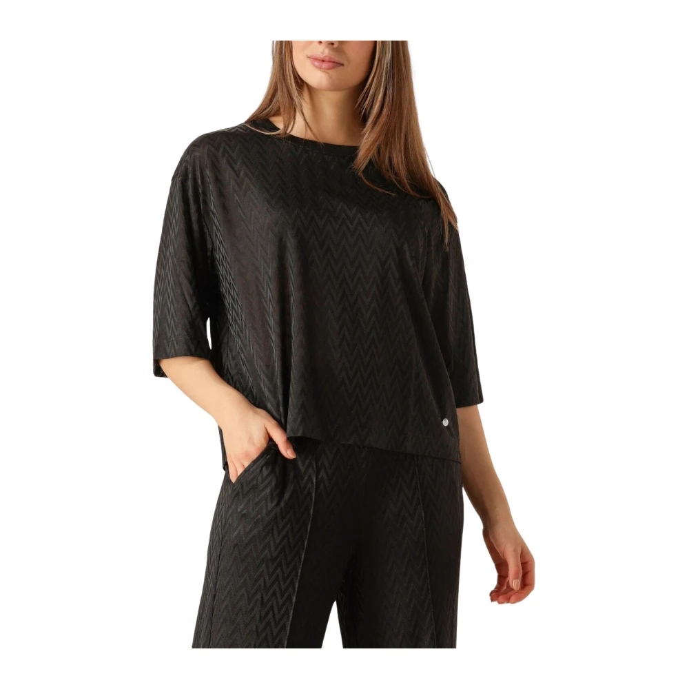 MOS MOSH Zwarte Tee Tash O-Ss Soni Black Dames
