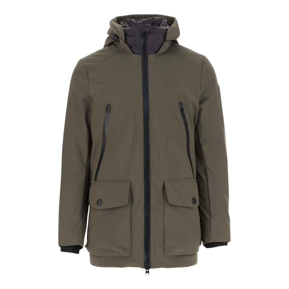 Woolrich Tech Softshell Hooded Donsjack Groen Green Heren