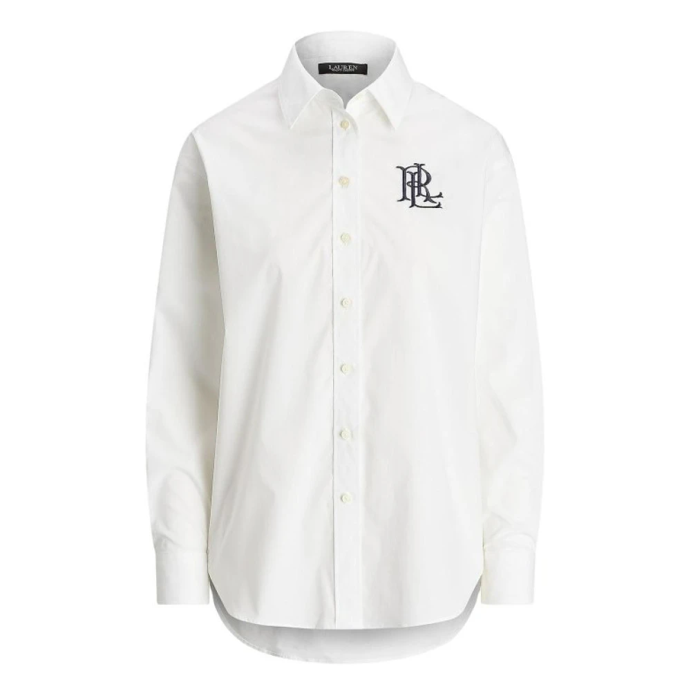 Ralph Lauren Women's White Shirts, M, Relaxed Fit Stretch Cotton Shirt