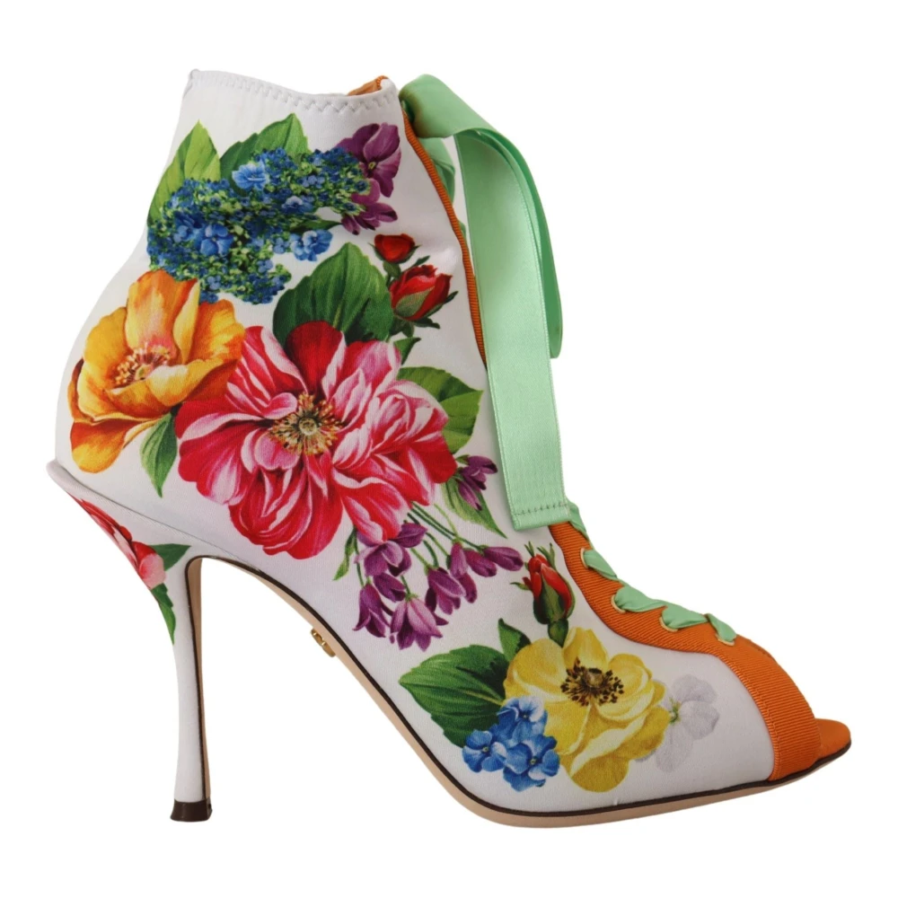 Dolce & Gabbana , High Heel Sandals, Female, Multicolor, 4 Uk, Open Toe Jersey Boots