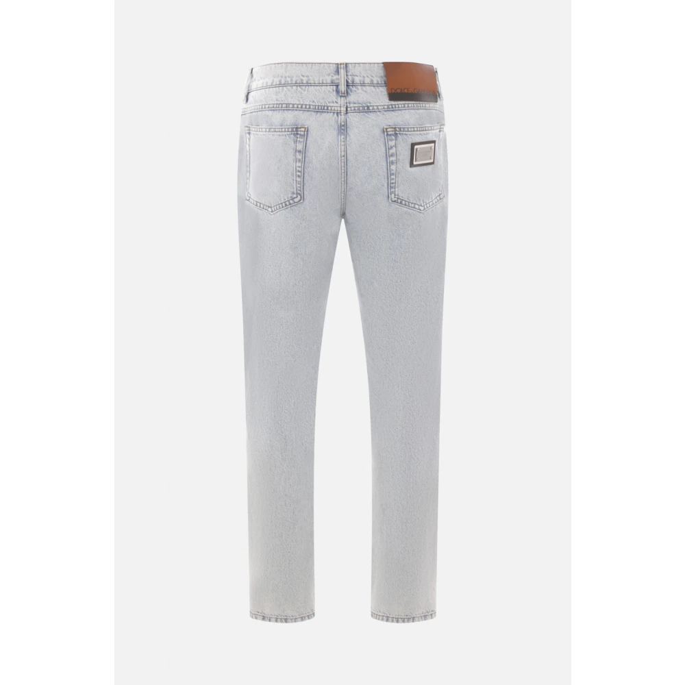 Dolce & Gabbana Blauwe Denim Regular-Fit Jeans Blue Heren