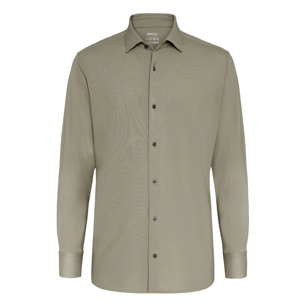 Boggi Milano Regular Fit Performance Pique Polo Shirt Green Heren