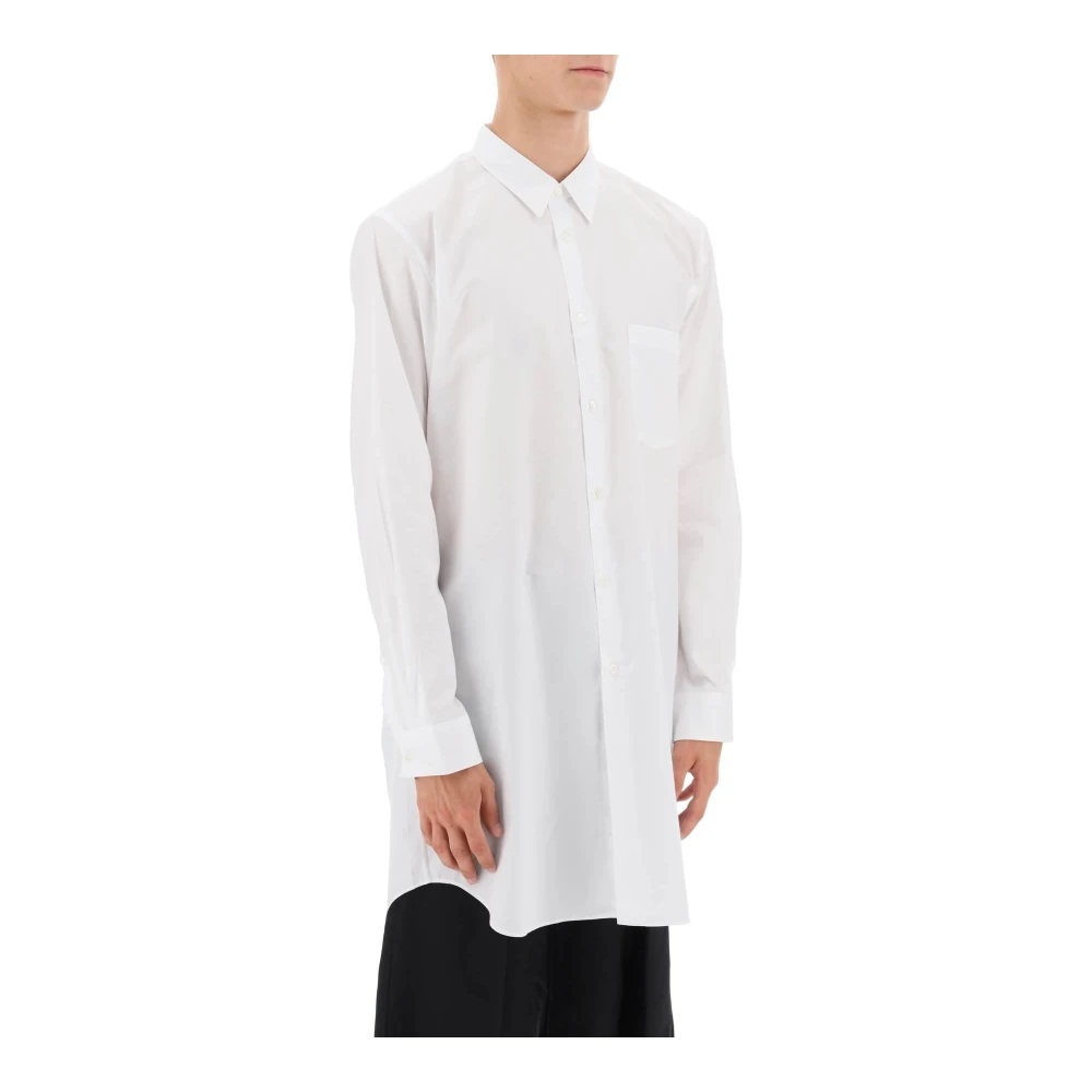 Comme des Garçons Maxi Overhemd in Poplin uit de Homme Plus Collectie White Heren