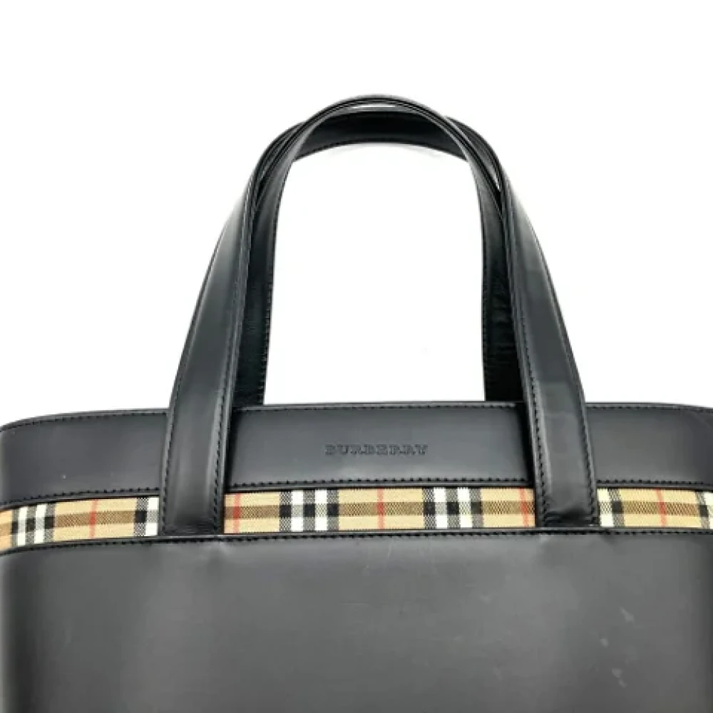 Burberry Vintage Pre-owned Leather totes Black Dames