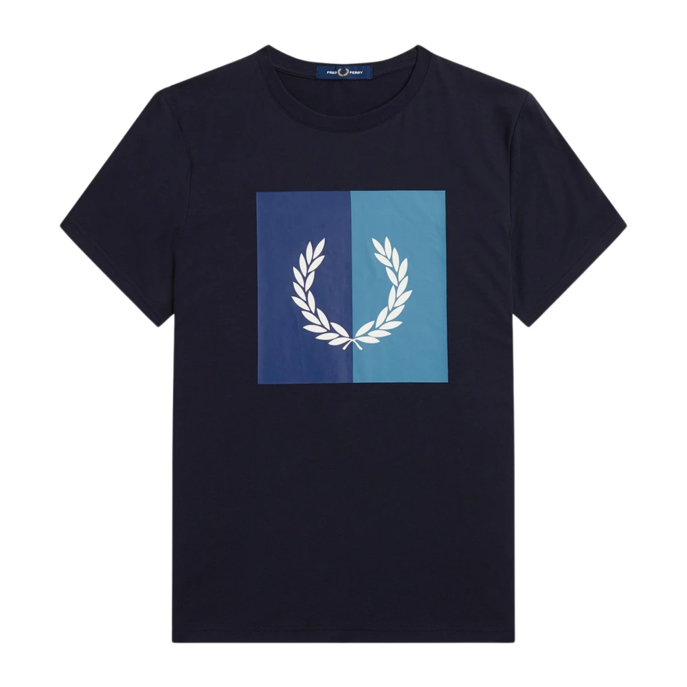 Fred Perry Laurel Wreath Grafisch T-Shirt Blue Heren
