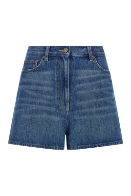 Denimshorts med V