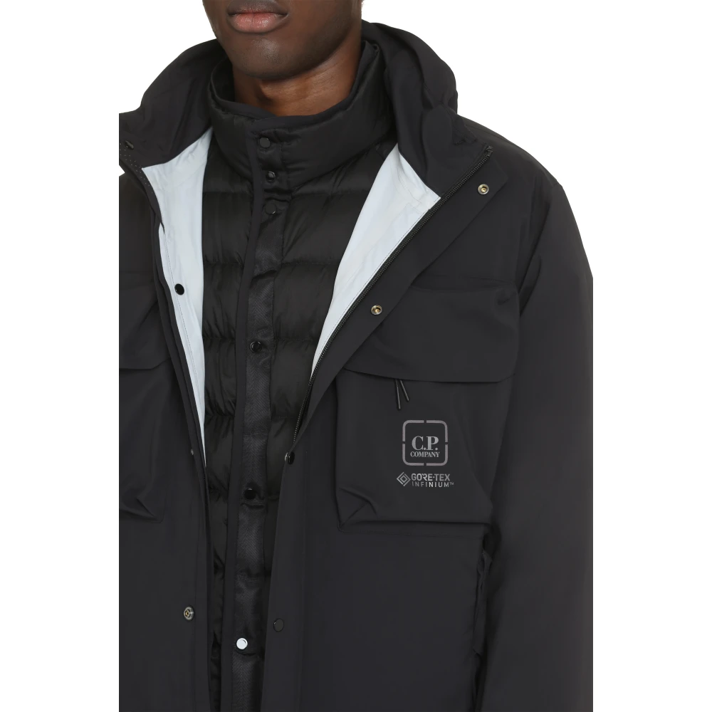 C.P. Company Metropolis Technische Jas met Afneembare Donsvoering Black Heren
