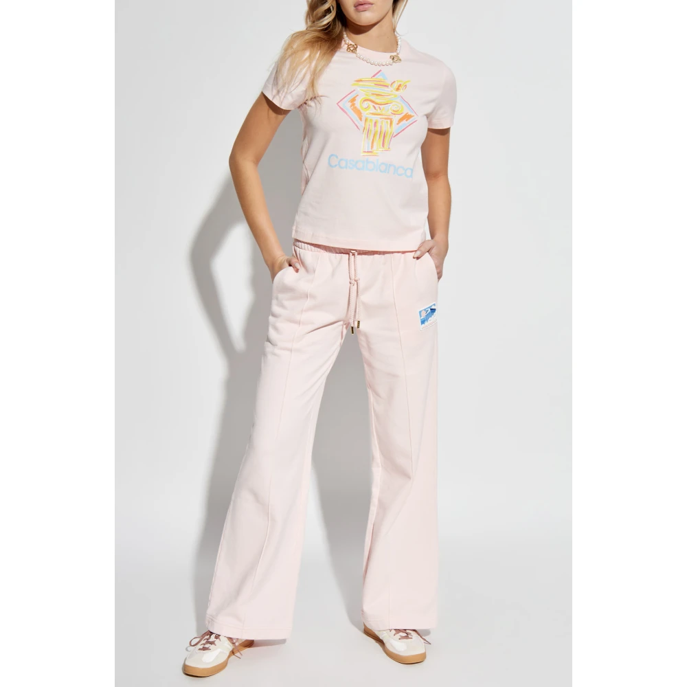 Casablanca T-shirt met print Pink Dames