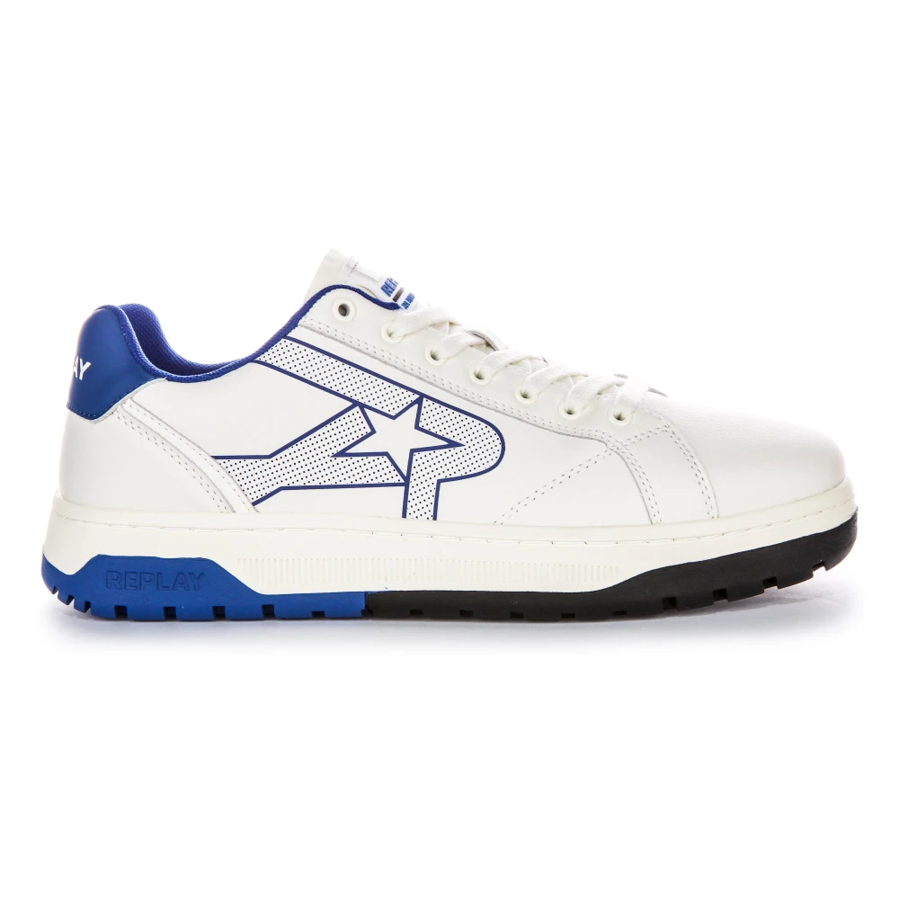 Replay Men's White Sneakers, 10 Uk, Gemini Star Trainers